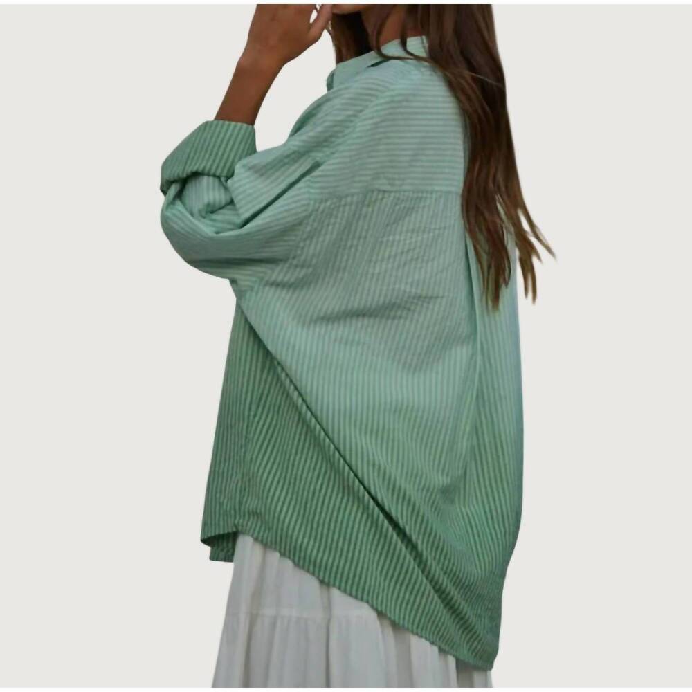 NEW BY TOGETHER raye ombre button down in green - Picture 3 of 3